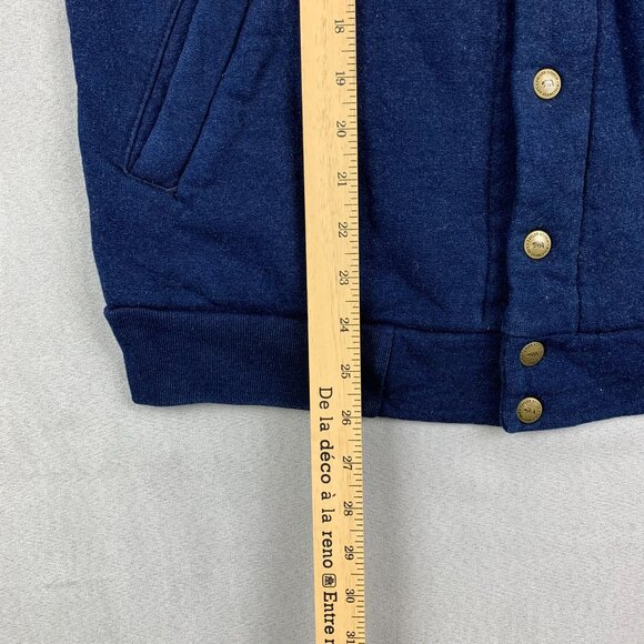 Taylor Stitch Mens Bomber Jacket 38 Small Blue Snap Button Up Fleece Lined USA - Picture 8 of 9